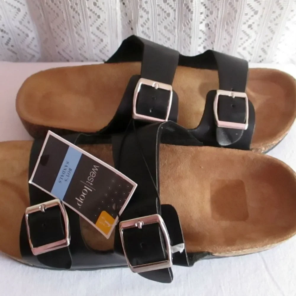 West Loop Boys Sandals Buckle Black Size 4…